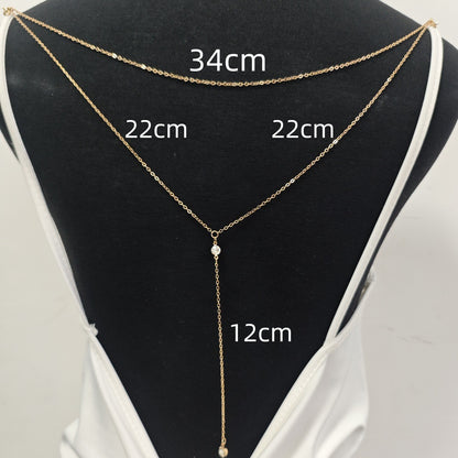 Y-Shaped Rhinestone Pendant Necklace