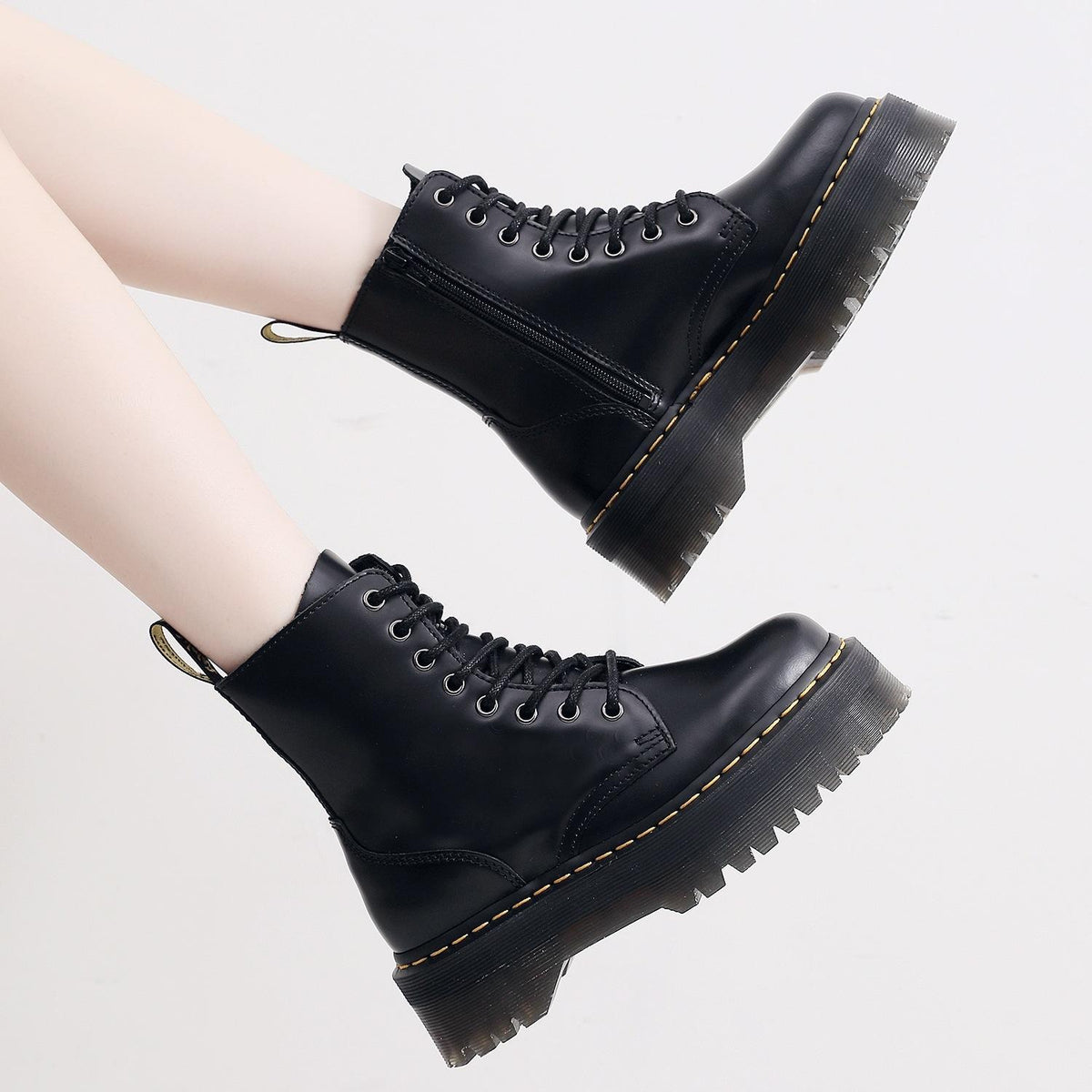 Platform Bottom Lace-up Tooling Boots