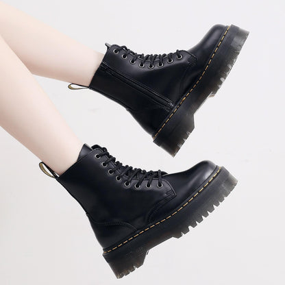 Platform Bottom Lace-up Tooling Boots