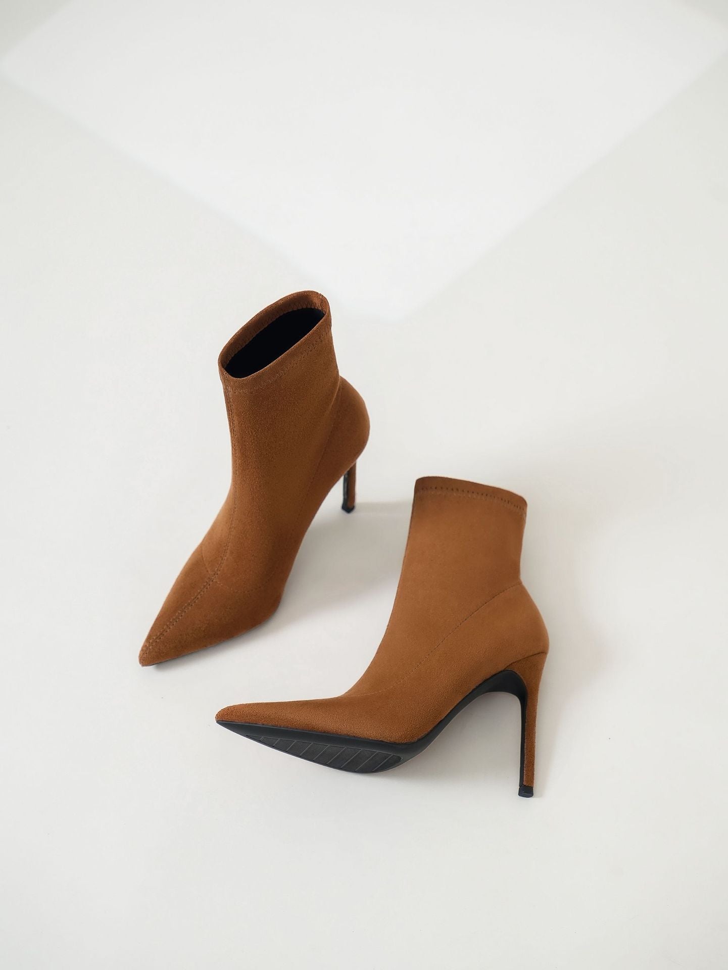 Fleece Lined Stretch Boots with Stiletto Heel