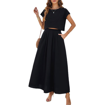 Elegant Sleeveless Vest and Skirt Set