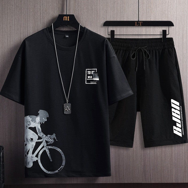 Men's Printed T-Shirt and Shorts Set