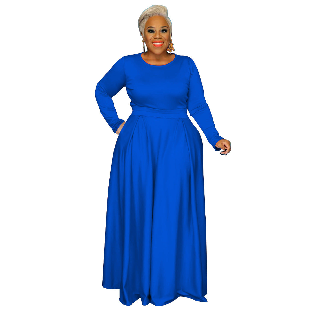 Plus size effen casual tweedelig pak