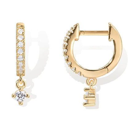 Brass Electroplated Zircon Stud Earrings