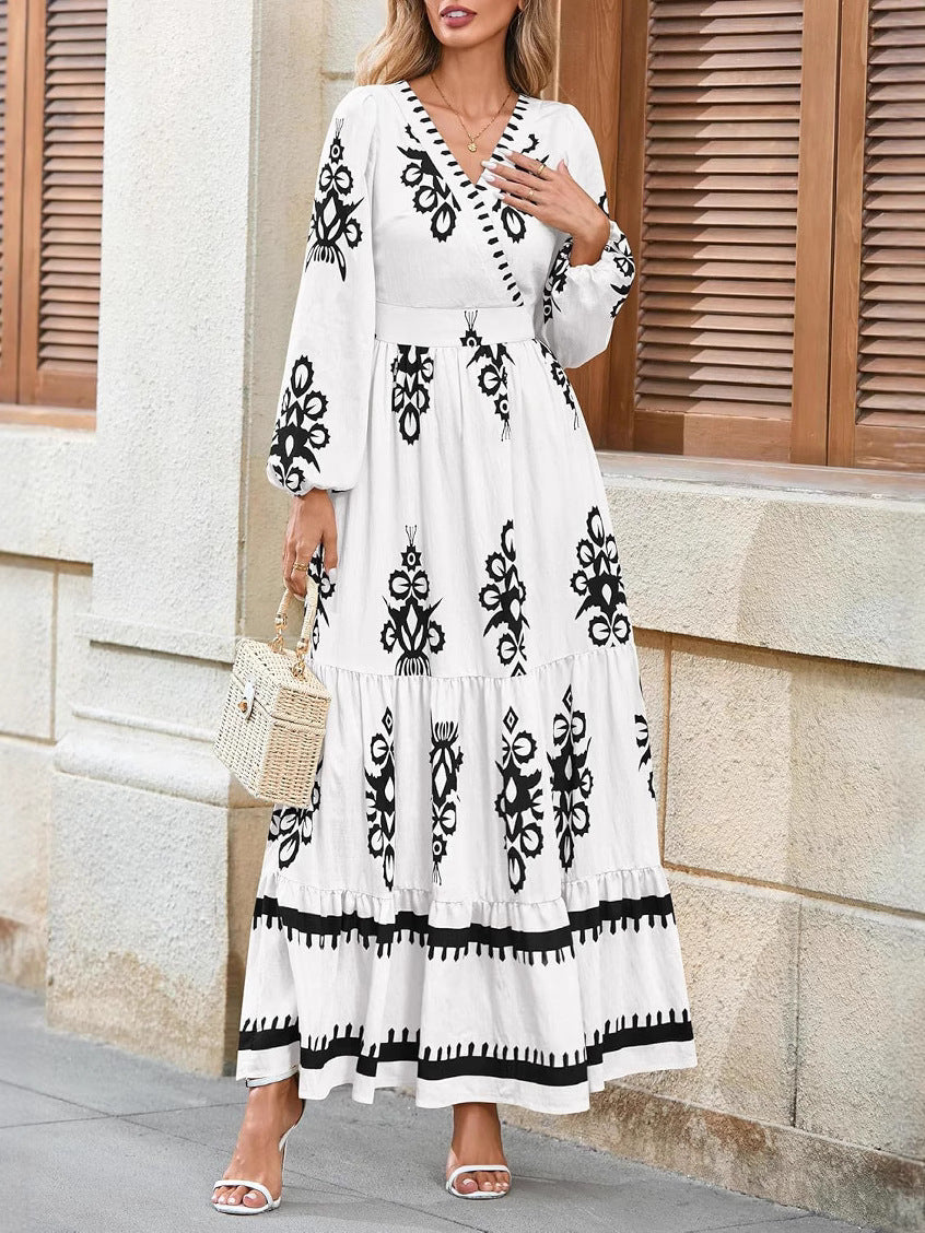 Bohemian Floral Long Sleeve Dress