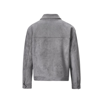 Mens Vintage Suede Lapel Casual Jacket