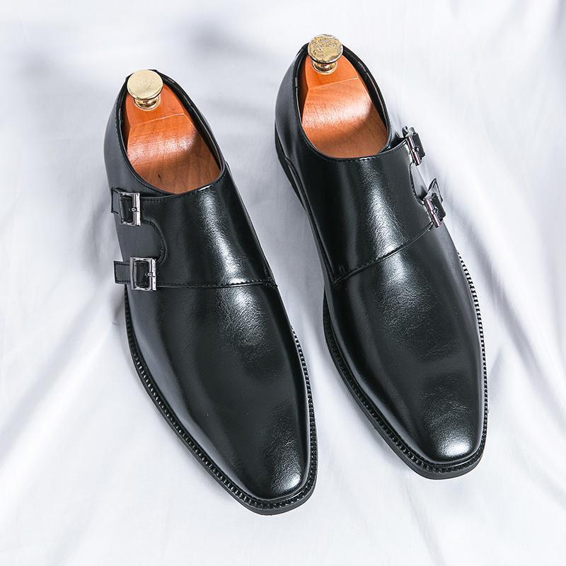Classic Buckle Leather Formal Shoes for Men