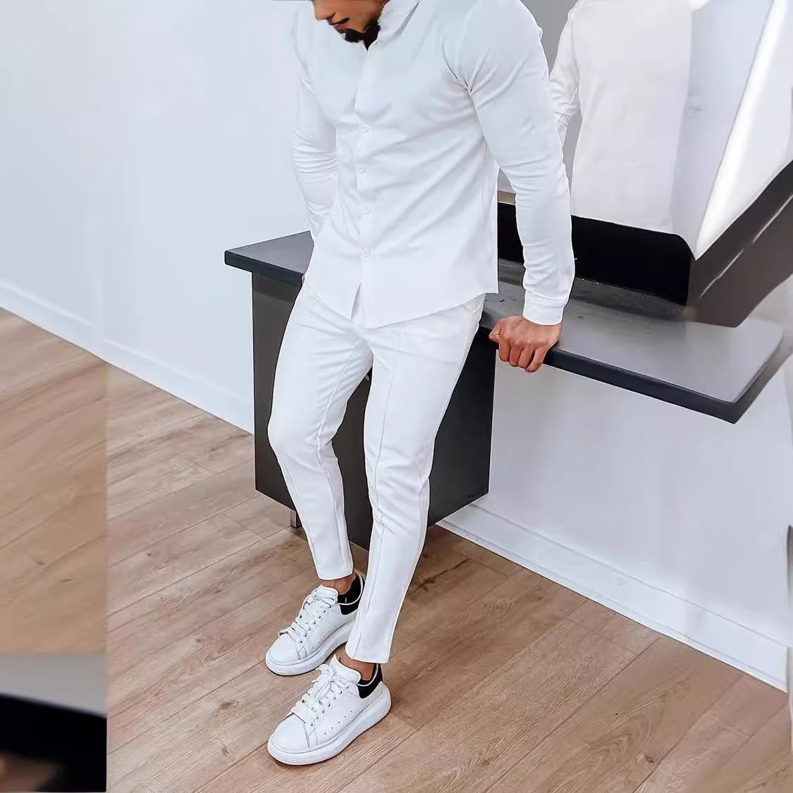 Heren verlengde blouse en broek 2-delige set