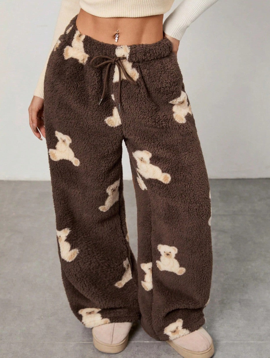 Women Wide-Leg Printed Casual Pants