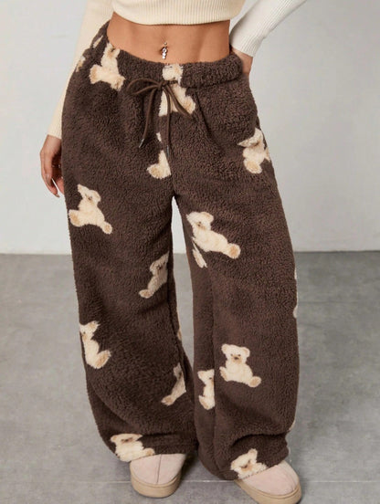 Women Wide-Leg Printed Casual Pants