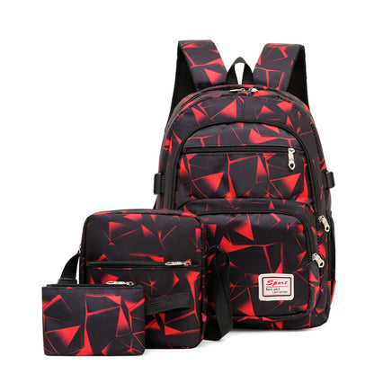 Casual Three-Piece Backpack Fashionable