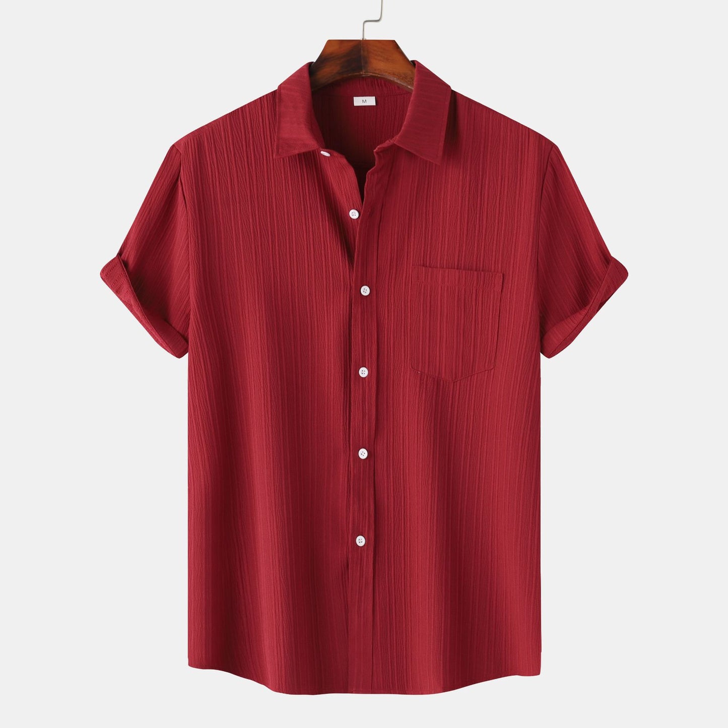 Mens Short Sleeve Lapel Shirt