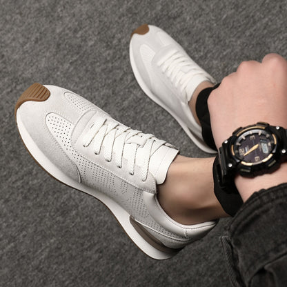 First layer cowhide white shoes