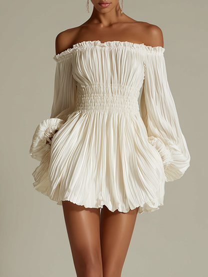 Off-Shoulder Ruched Waist Dress