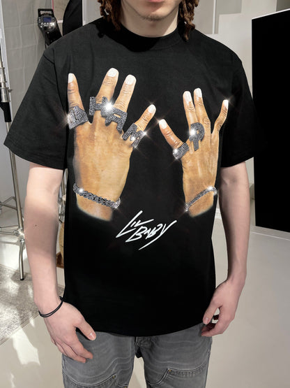 Lil Baby Vintage T-shirt met strasssteentjes