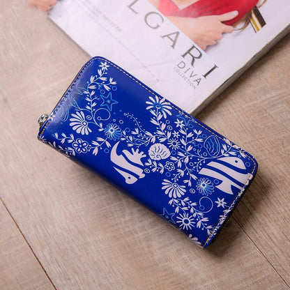 Leren portemonnees met print voor dames