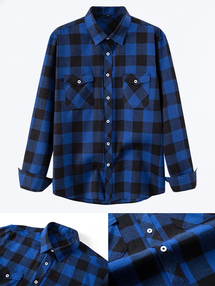 Classic Plaid Long Sleeve Shirt for Men