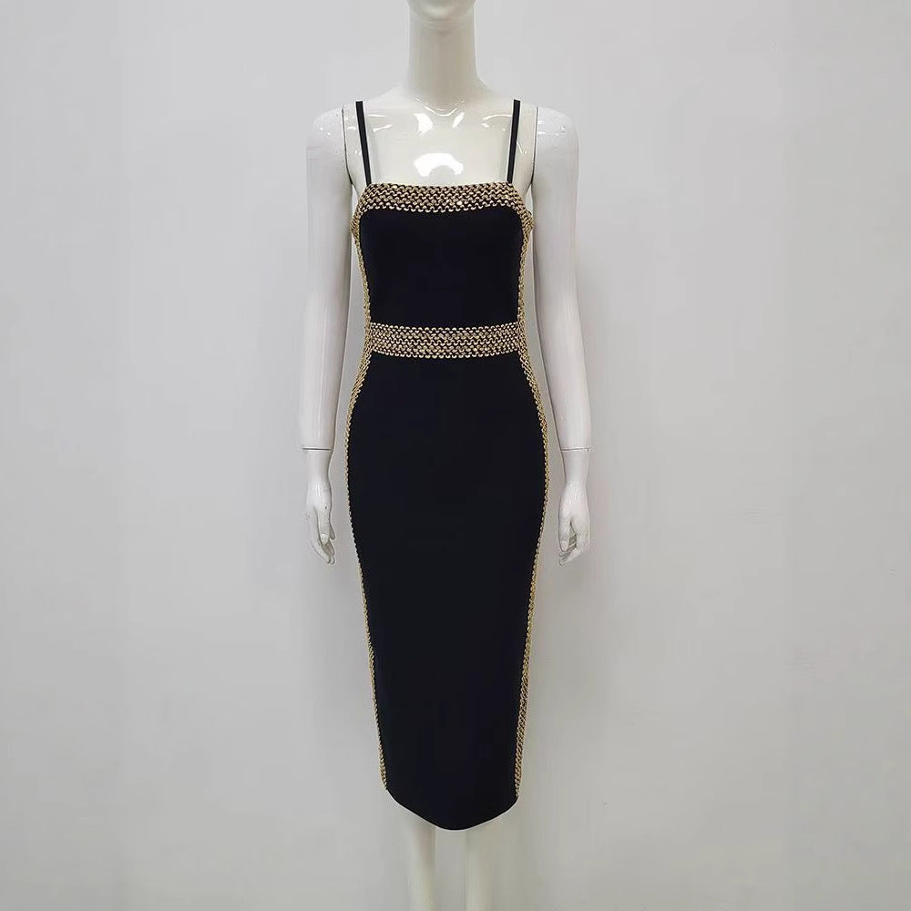 Elegant Sequin Bandage Evening Dress