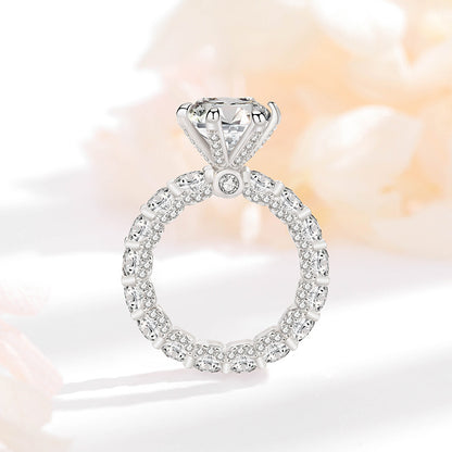 Damilla ring met 4 karaat moissanite in s925 sterling zilver
