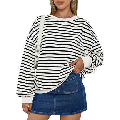 Oversized Striped Long Sleeve Dress
