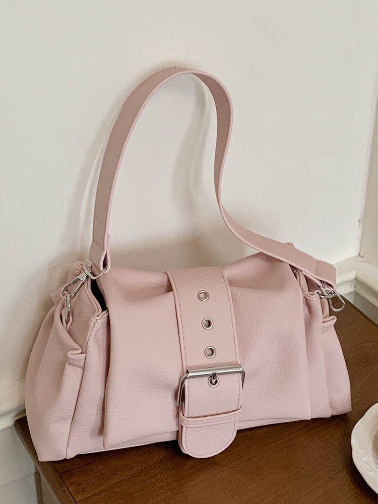 Solid-color single-shoulder underarm bag