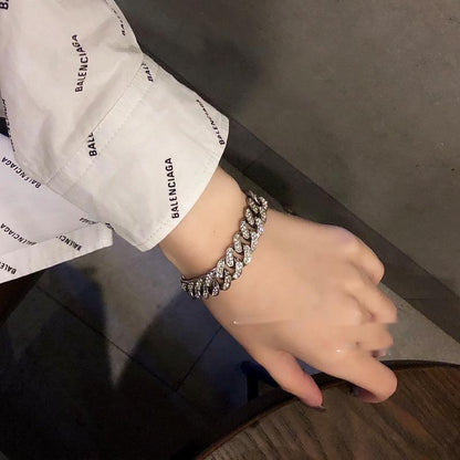 Frosty Dames Trendy Zilveren Cubaanse Armband