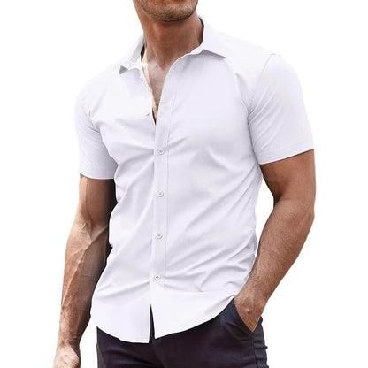 Mens Classic Business Casual Short Sleeve Shirt