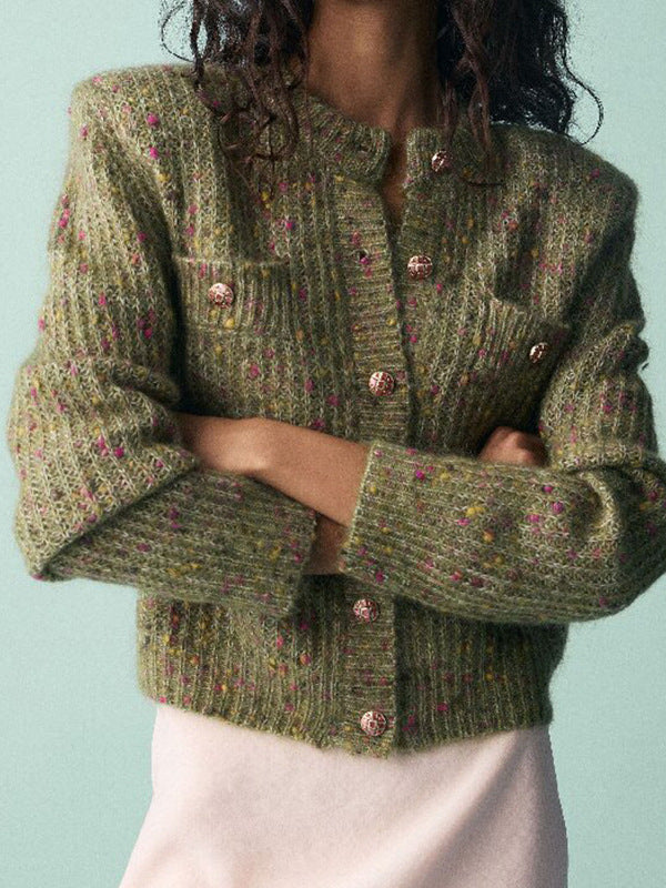 Floral Print Knitted Cardigan