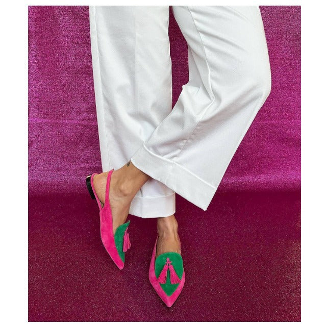Womens Pointed Toe Tassel Sandals