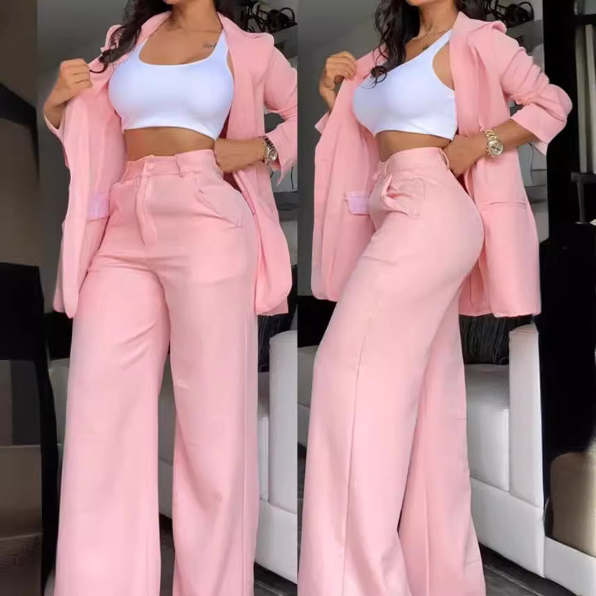 Elegant Solid Color Women's Suit Set