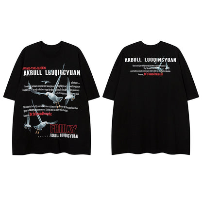 Short Sleeve T-Shirt Men's Summer Oversize Retro Couple Design