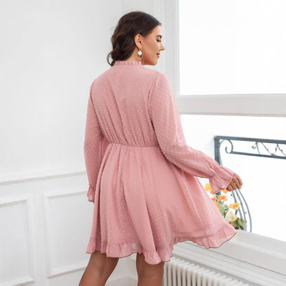 Plus Size Dress Spring Summer Women's Clothing Vacation Casual Loose High Waist Dress