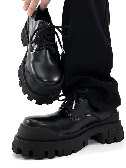 Heren leren schoen met robuuste zool