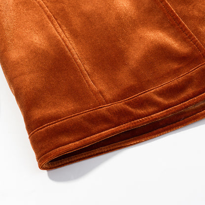 Modieuze fluwelen jas casual en veelzijdig klassiek design