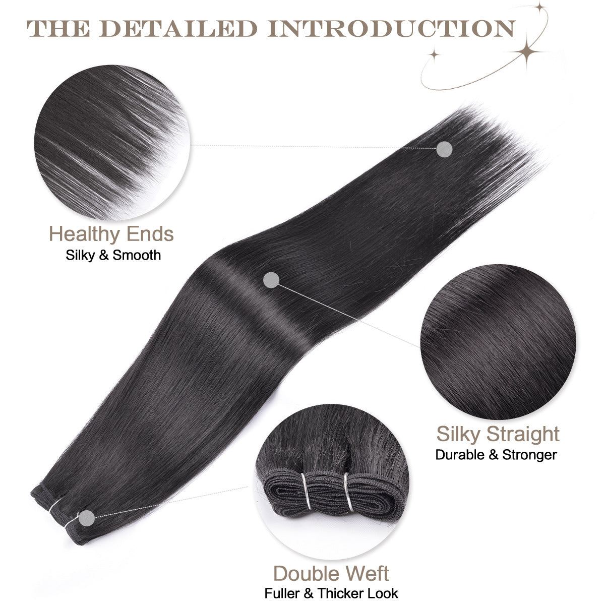 Heat Resistant Synthetic Hair Extensions Straight Weft