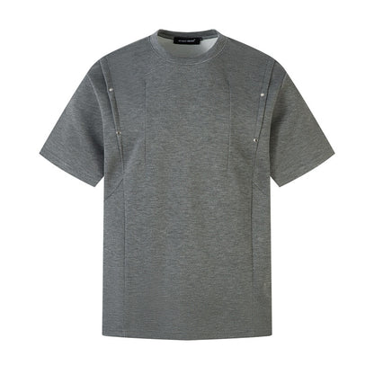 Casual short sleeved T-shirt men's and women's summer rivet top