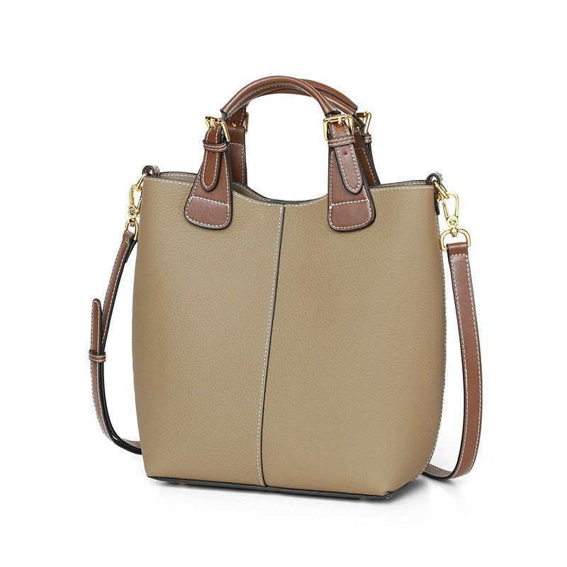 Women's Cowhide Bucket Tote Bag