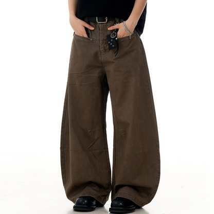 Slimming wide-leg casual trousers