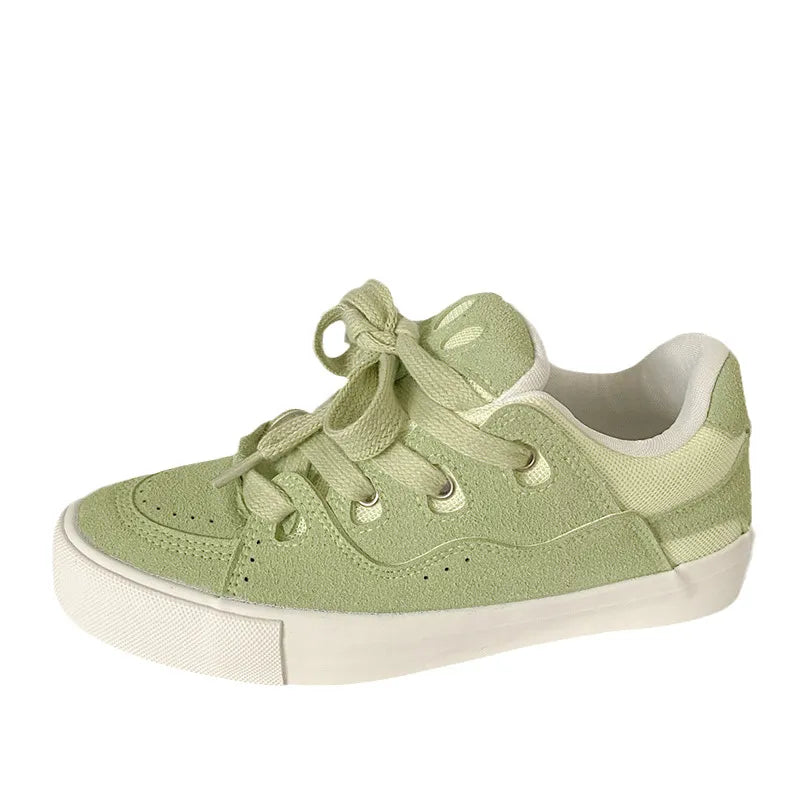 Contrasterende unisex sneakers met ronde neus