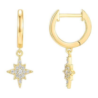 Brass Electroplated Zircon Stud Earrings