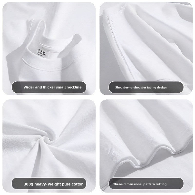 small neckline cotton loose short sleeve solid color bottoming T-shirt