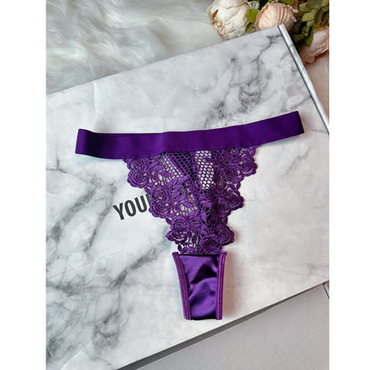 Purple Grape Lingerie Set Transparent Sexy Push-up Bra with Stockings