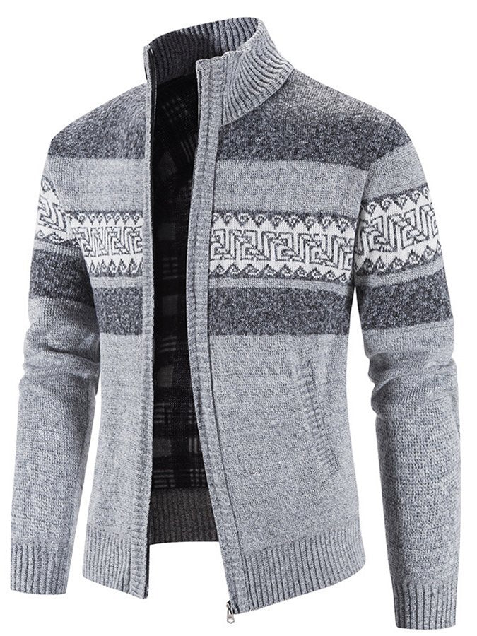 Casual gebreide cardigan met kleurblokprint