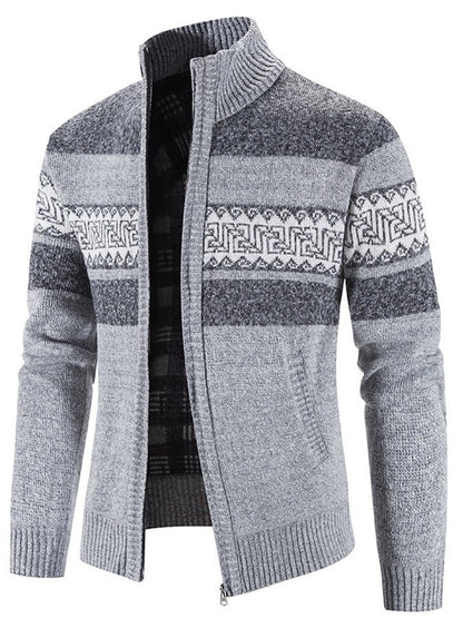 Casual gebreide cardigan met kleurblokprint