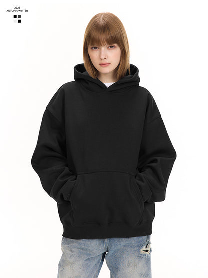 Thick-fabric hooded sweatshirt