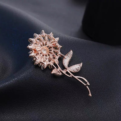 Strass zonnebloem broche modieuze en luxe