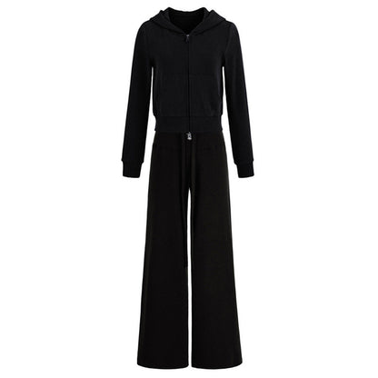 Casual Sports Suit  Hooded Zipper Slim Short Sweatshirt Jacket