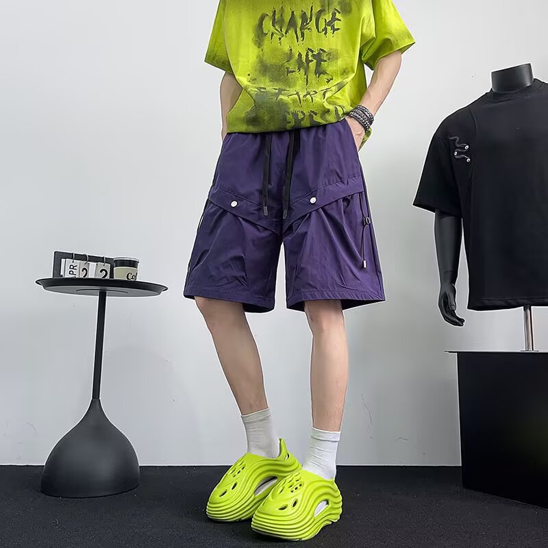 Purple beach shorts casual loose shorts for men