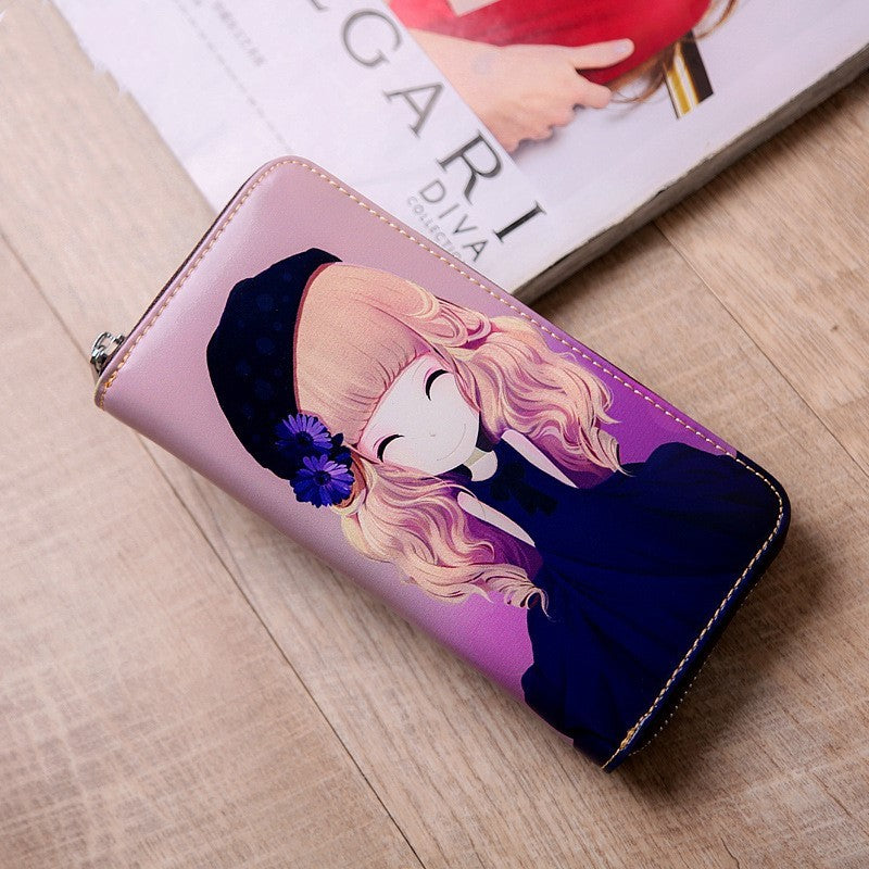 Leren portemonnees met print voor dames