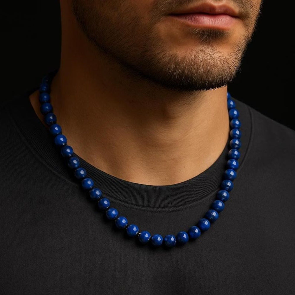 Lapis Lazuli Beaded Necklace Bohemian Style